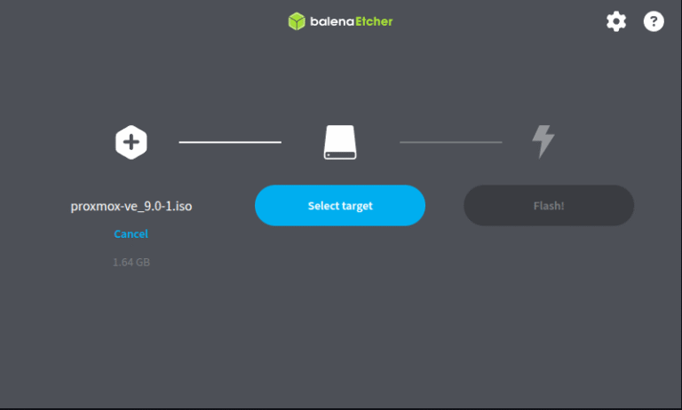 Balena etcher select target